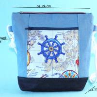 Damen Umhängetasche // Foldover Tasche //crossbody bag Damen //blaue Handtasche // Jeanstasche //maritime Tasche // Bild 8