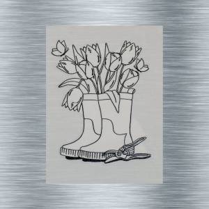 Stickdatei Tulpenstiefel uni / bunt - 13 x 18 Rahmen - Botanische Stickmotive, Blumenstickerei, Tulpen Bild 5