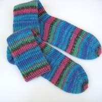 Handgestrickte Socken Kuschelsocken bunte Socken Größe 38/39 Bild 2