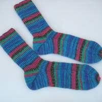 Handgestrickte Socken Damensocken bunte Socken Größe 38/39 Bild 3