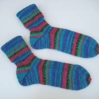 Handgestrickte Socken Damensocken bunte Socken Größe 38/39 Bild 5