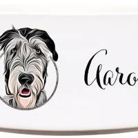 Keramik Futternapf IRISCHER WOLFSHUND ︎ personalisiert ︎ Hundenapf mit Name Bild 1