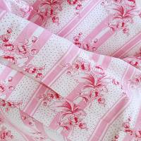 Vintage Bettbezüge, überbreit, Blumen und Punkte, rosa weiß gestreift, Bauernstoff Wäschestoff Bettwäsche, Landhaus Bild 4