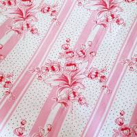 Vintage Bettbezüge, überbreit, Blumen und Punkte, rosa weiß gestreift, Bauernstoff Wäschestoff Bettwäsche, Landhaus Bild 6