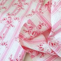 Vintage Bettbezüge, überbreit, Blumen und Punkte, rosa weiß gestreift, Bauernstoff Wäschestoff Bettwäsche, Landhaus Bild 7