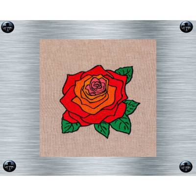 Stickdatei Rose Uni / Bunt - 10 x 10 Rahmen - Botanische Stickmotive, Blumenstickerei, digitale Stickdatei, Nadelmalerei