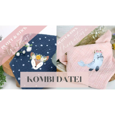 Plott & Stick Kombi Datei Waldtiere & Meerestiere