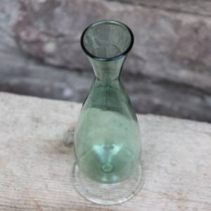 filigrane kleine Vase Kelch zartgrünes Glas mundgeblasen Lauscha 70er Jahre Vintage DDR Bild 4
