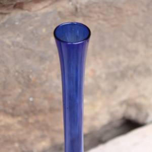 filigrane Vase Solifleurvase blaues Glas mundgeblasen Lauscha 70er Jahre Vintage DDR GDR Bild 4