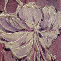 MAGICAL LILIES  -  Mixed-Media Blumenbild auf Leinwand mit Glitter Bild 7