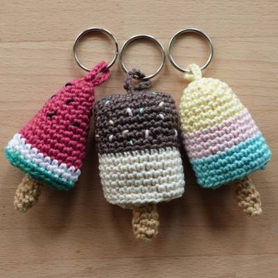 Häkelanleitung Schlüsselanhänger Eis, Taschenbaumler, pdf-Datei