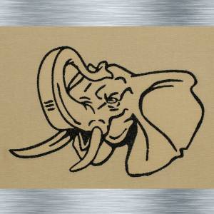 Stickdatei Elefant Face - 4 Größen ab 10 x 13 cm – Afrika Tiere, Wüstentiere, Steppentier Stickmotiv, digitale Stickdate Bild 1