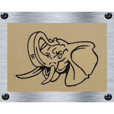 Stickdatei Elefant Face - 4 Größen ab 10 x 13 cm – Afrika Tiere, Wüstentiere, Steppentier Stickmotiv, digitale Stickdate