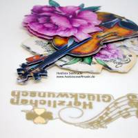 Glückwunschkarte mit Geige in 3-D-Optik Bild 4