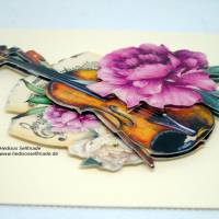 Glückwunschkarte mit Geige in 3-D-Optik Bild 5