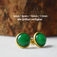 Kette Jade grün, Goldkette mit grünem Stein, Edelstein minimalistische grün Kette, grüne Jade Anhänger, kleinem Anhänger Bild 8