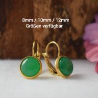 Kette Jade grün, Goldkette mit grünem Stein, Edelstein minimalistische grün Kette, grüne Jade Anhänger, kleinem Anhänger Bild 9