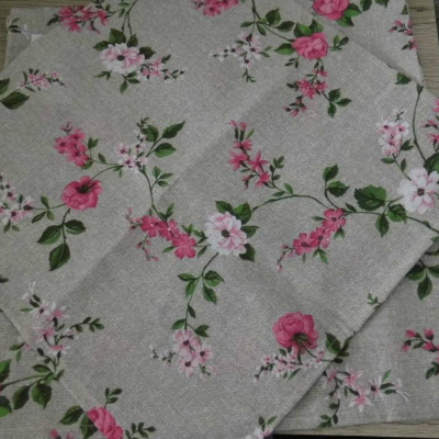 Mitteldecke - Platzset - Deckchen Leinenoptik mit romantischen Rosen Ranken 38 x 38 cm