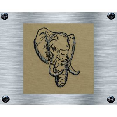 Stickdatei Elefantenkopf 1 - 10 x 13 Rahmen - afrikanische Stickmotive, Wüstentiere, digitale Stickdatei, Nadelmalerei,