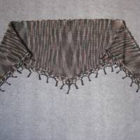 Schaltuch mit Mohair und Seide aus handgefärbter Wolle, gestrickt und gehäkelt, Dreieckstuch, Schal, Stola Bild 4