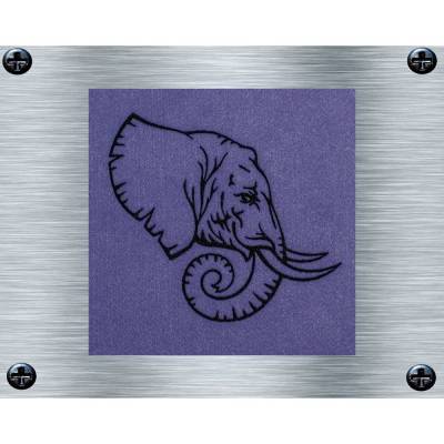 Stickdatei Elefant Face seitlich - 4 Größen ab 10 x 13 cm – Afrika Tiere, Wüstentiere, Steppentier Stickmotiv, digitale