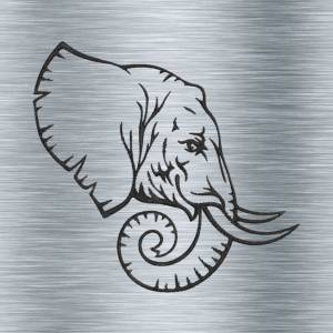 Stickdatei Elefant Face seitlich - 4 Größen ab 10 x 13 cm – Afrika Tiere, Wüstentiere, Steppentier Stickmotiv, digitale Bild 2