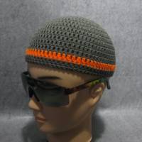 Männermütze extrakurz (ohrfrei) mit UV-aktivem Leuchtstreifen, Mütze aus Baumwolle mit Elasthan Bild 2