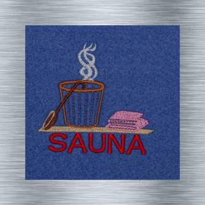 Stickdatei Sauna pur - 10 x 10 Rahmen - Wellness Stickmotive, Saunastickerei, digitale Stickdatei, Nadelmalerei Bild 1
