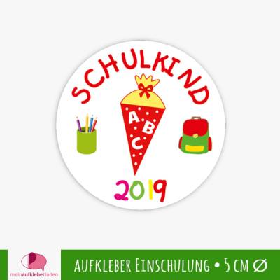 15 Aufkleber | "Schulkind" - Schultüte rot | Schulanfang, Aufkleber zur Einschulung mit Zuckertüte