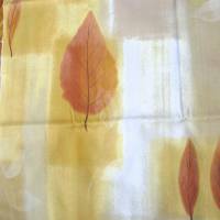 Stoff aus Baumwolle in goldgelb mit Blättermotiv - NEUWARE - Bild 10