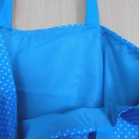 Tasche / Beutel Einkaufsbeutel, Stofftasche mit Fliegenpilz auf blau - der Umwelt zuliebe - zero waste Bild 3