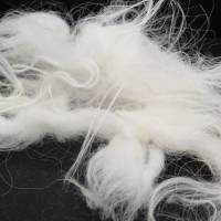 100 Gramm gewaschene Wolle von der weißen Skudde, Spinnen, Filzen, Basteln Bild 1