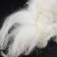100 Gramm gewaschene Wolle von der weißen Skudde, Spinnen, Filzen, Basteln Bild 4