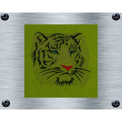 Stickdatei Tigergesicht bunt - 14 x 14 Rahmen - Afrika Tiere, Wüstentiere, Steppentier Stickmotiv, digitale Stickdatei,