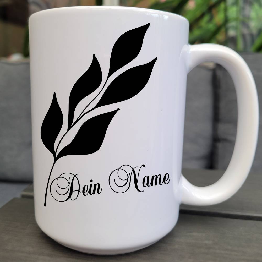 Personalisierte Tasse mit Name - Großer Kaffeebecher 430ml, XXL Jumbo Tasse aus Keramik, Kaffeepott mit Wunschtext Bild 1