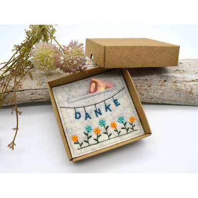 Stickdatei Danke ITH Wunscherfüller mit Blumen