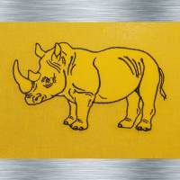 Stickdatei Nashorn bunt + uni - 13 x 18 Rahmen - Afrika Tiere, Wüstentiere, Steppentier Stickmotiv, digitale Stickdatei Bild 4