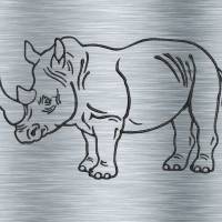 Stickdatei Nashorn bunt + uni - 13 x 18 Rahmen - Afrika Tiere, Wüstentiere, Steppentier Stickmotiv, digitale Stickdatei Bild 5