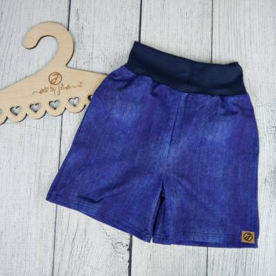 Gr. 128 kurze Sommer Shorts Jeanslook Dunkelblaue