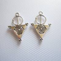 4x Charms Anhänger böhm. Style Dreieck Kreis Halskette Ohrringe Bild 2