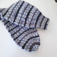 Socken für Männer in Gr. 42/43, Männersocken Wollsocken Söckchen, gestrickte Strümpfe in grau und schwarz, handgestrickt Bild 6