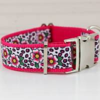 Hundehalsband oder Hundegeschirr mit Leoparden Muster, Blumen Bild 1