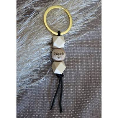 Schlüsselanhänger Schwesterherz mit Holz und Paracord