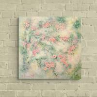 DREAMY WILDROSES  - romantisches Blumenbild mit Glitter im Shabby-Chic-Look 60cmx60cm Bild 1