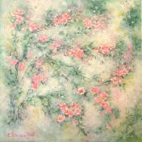 DREAMY WILDROSES  - romantisches Blumenbild mit Glitter im Shabby-Chic-Look 60cmx60cm Bild 5