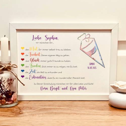 Hurra Schulkind Geldgeschenk-Set - Kreatives Einschulungsgeschenk Mit Holzschild