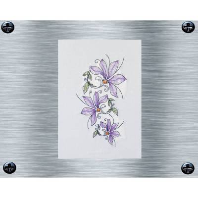 Stickdatei Lilieranke_3 - 13 x 18 Rahmen - Botanische Stickmotive, Blumenstickerei, Lilie, digitale Stickdatei