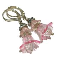 Ohrringe Knospen funkelnd in rosa irisierend Glasperle handgemacht candy colour im Edelhippy look zum boho chic Bild 3