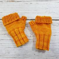 Baby Armstulpen Orange mit Klappbund - bis 16 Monate Bild 1