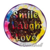 Bügelbild Smile, Laugh, Love Applikation bunt von Monoquick Bild 1